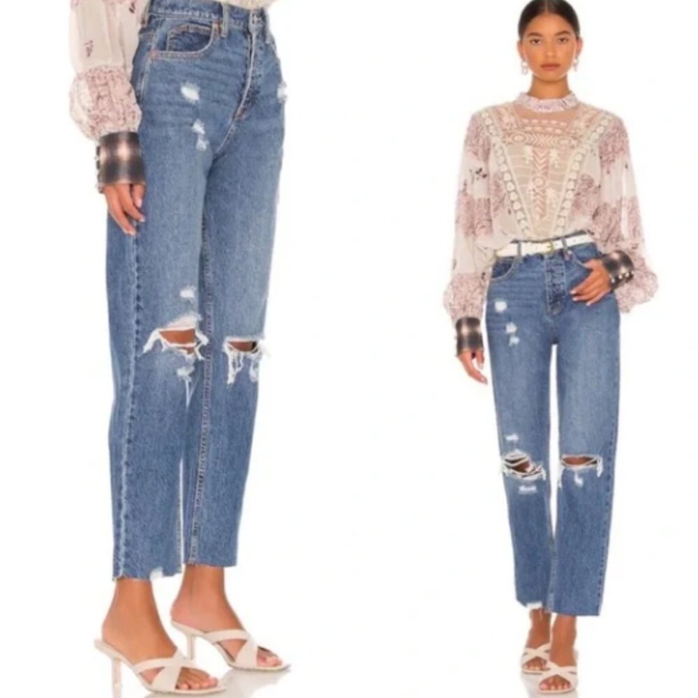 We The Free Georgine Curvy Straight Leg Mom Jean Size 29